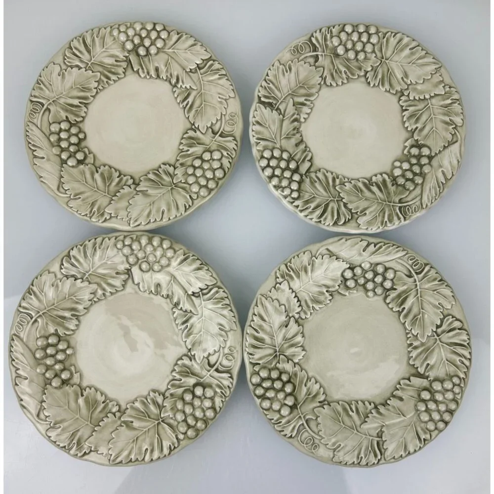Williams Sonoma Napa Sage Italy Leaf Grape Dessert Bread Appetizer Plates 7